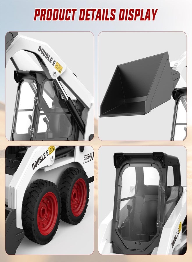 DOUBLE E RC Skid Steer Loader Toy for Kids,1:14 Scale Remote Control Construction Truck with Lights Sound & Sounds 2.4GHz RC Truck Toy, 360°Rotation,RC Front Loader Tractor Engineering Vehicles - Image 3